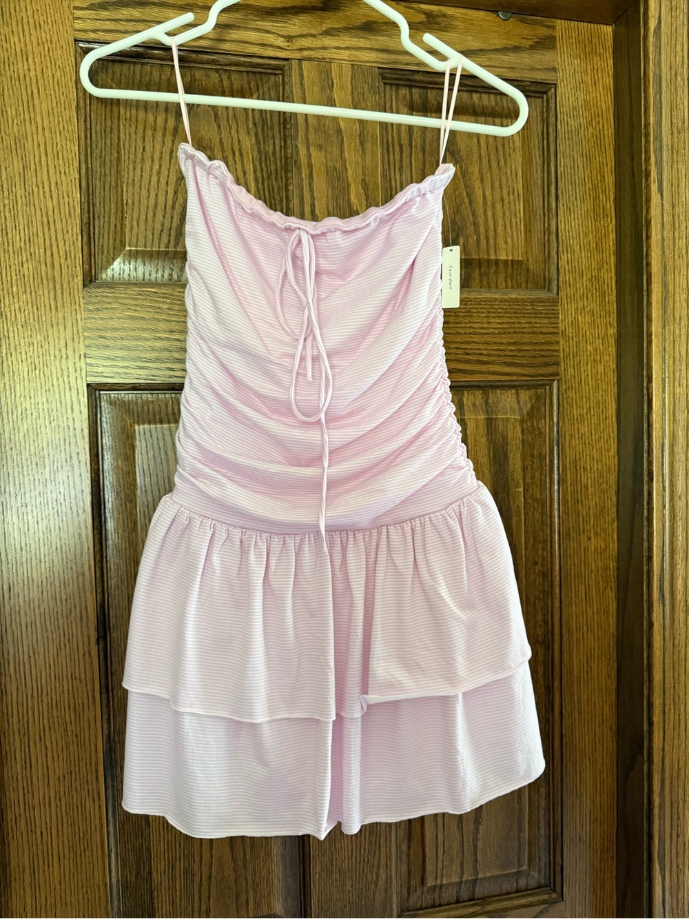 Hollister- Light Pink Ruched Layered Slip Dress Small NWT